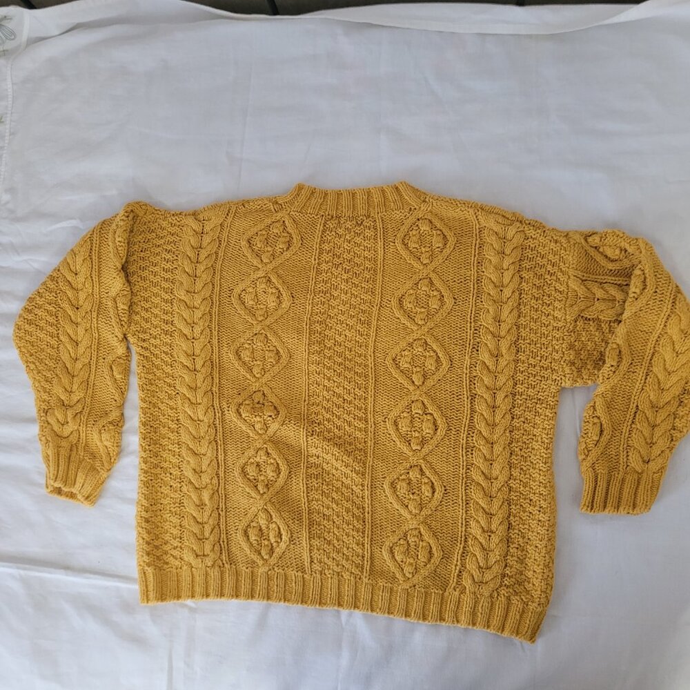 Vintage Yellow Cable Knit Sweater Pullover Limited Express   Size S - Picture 12 of 15
